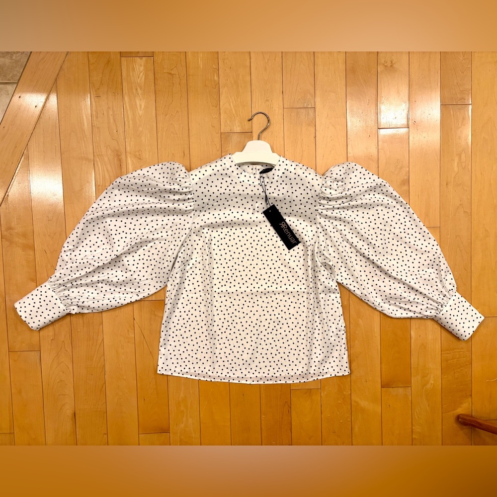 RENUAR polka dot party blouse top S/P